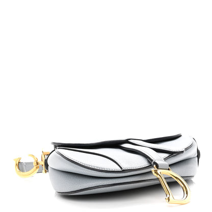 Christian Dior Grained Calfskin Mini Saddle Bag Sky Blue 4 of 10
