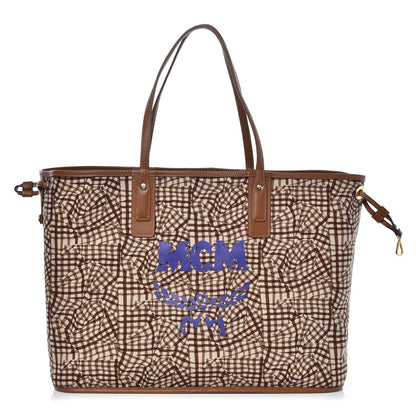 MCM Visetos Large Liz Reversible Shopper Tote Cognac 4 of 13