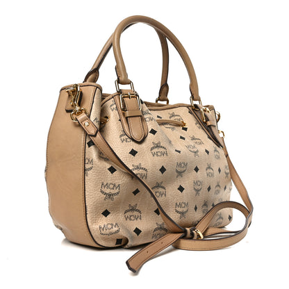 MCM Visetos Medium Drawstring Shopper Beige 3 of 10