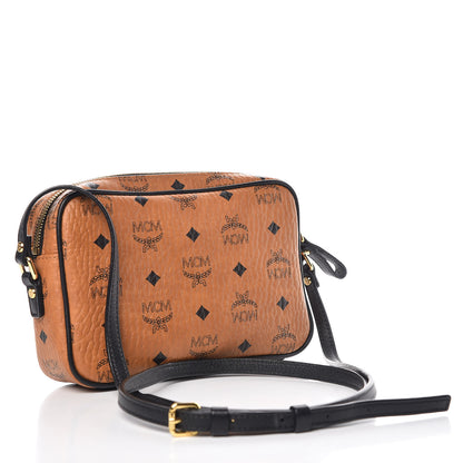 MCM Visetos Small Crossbody Bag Cognac Black 3 of 11