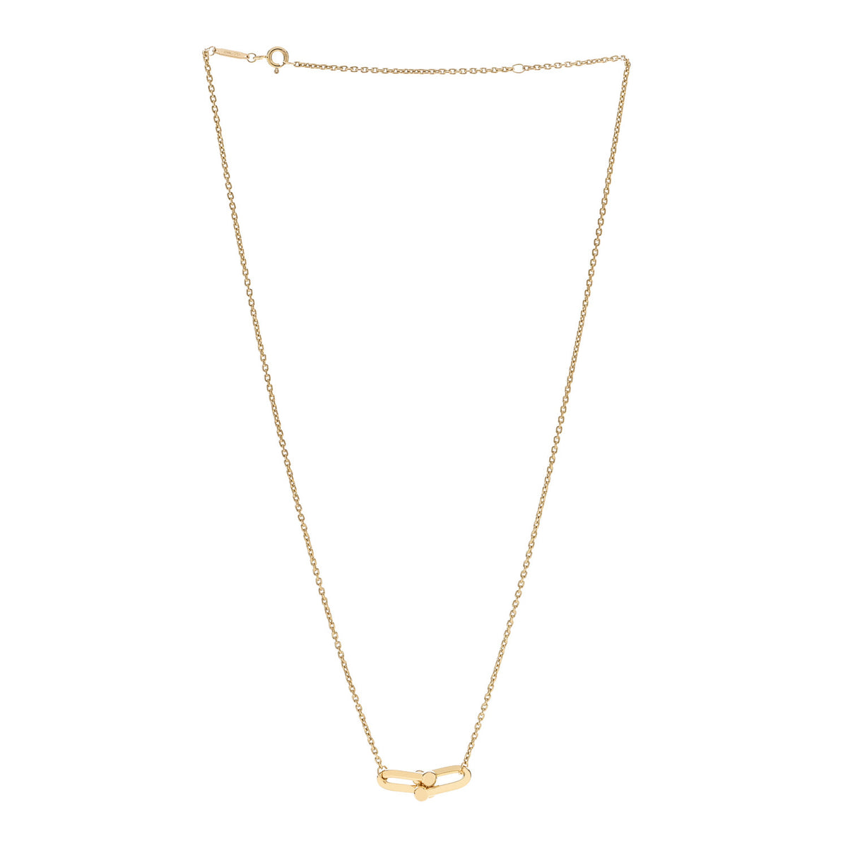 Tiffany 18K Yellow Gold HardWear Small Double Link Pendant Necklace 3 of 7