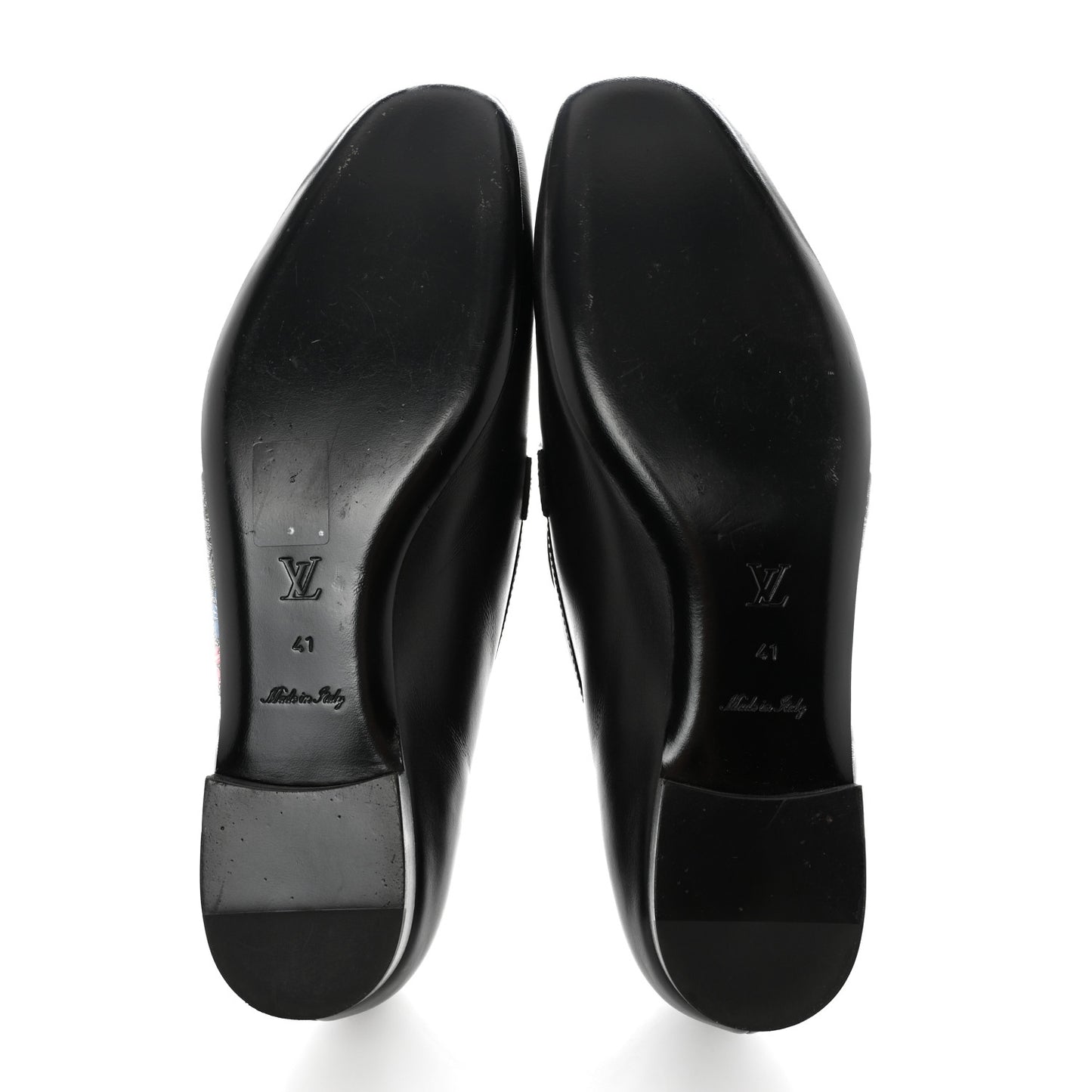 Calfskin Flowers Upper Case Flat Loafer 41 Black Multicolor