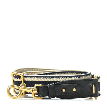 Christian Dior Canvas Embroidered Adjustable Shoulder Strap Black 1 of 5