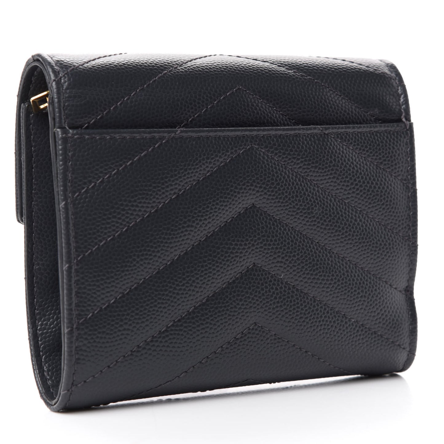 Grain De Poudre Matelasse Chevron Monogram Compact Tri Fold Wallet Smog