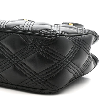 Valentino Garavani Calfskin Quilted Vlogo Small Top Handle Shoulder Bag Black 9 of 10