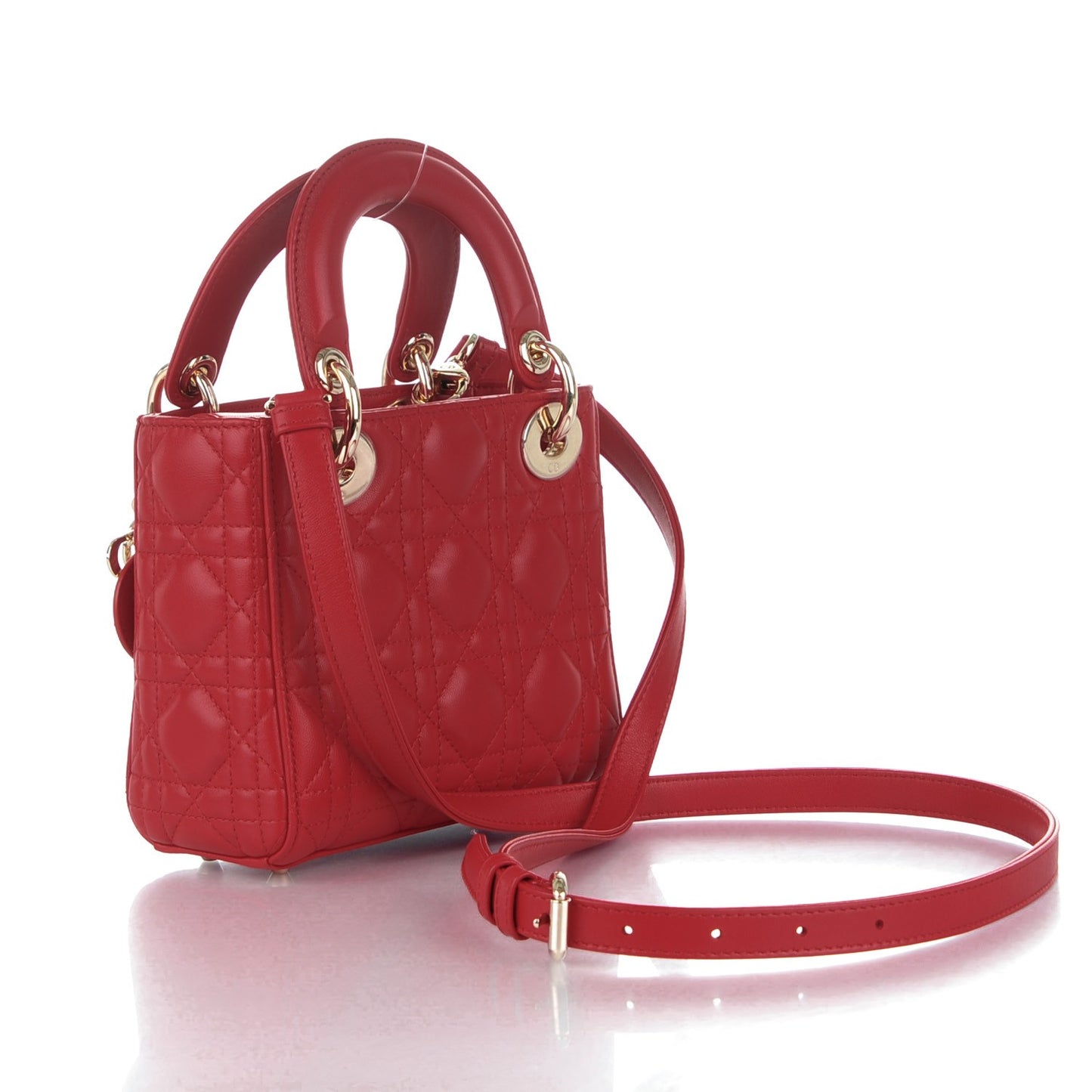 Lambskin Cannage Small My Lady Dior Red