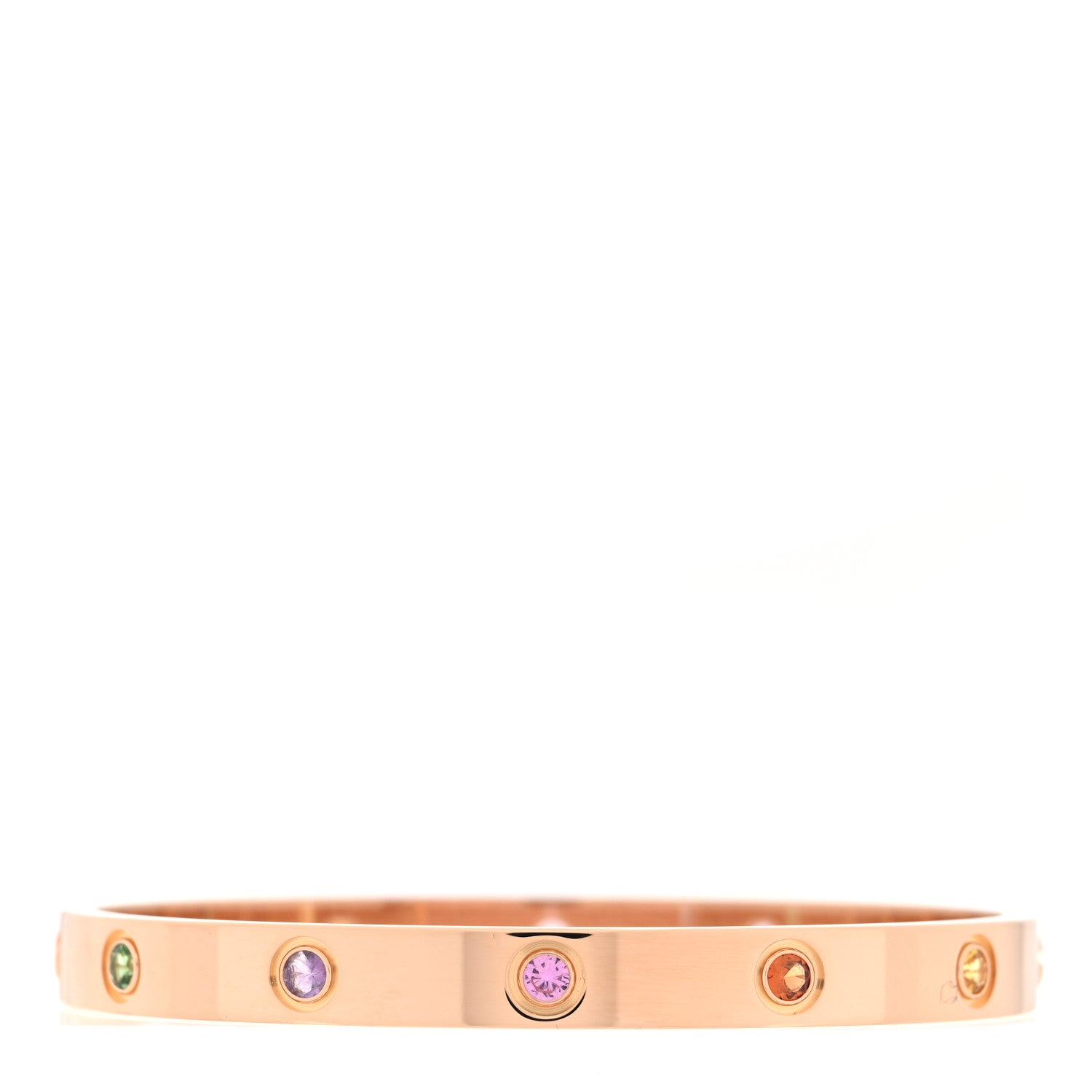 Cartier 18K Pink Gold Sapphire Garnet Amethyst LOVE Bracelet 17 2 of 7