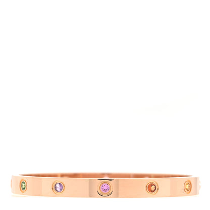 Cartier 18K Pink Gold Sapphire Garnet Amethyst LOVE Bracelet 17 2 of 7