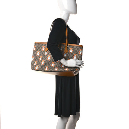Gucci X KAI GG Supreme Monogram Medium Ophidia Shopping Tote Beige Vintage Sun Oil 2 of 10