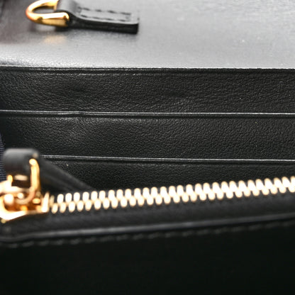 Fendi Vitello Liberty Century Lucido By The Way Continental Wallet On Chain Black 9 of 9