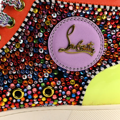 Christian Louboutin Patent Suede Crystal Embellished Orlato Flat Sneakers 35.5 Multicolor 13 of 13