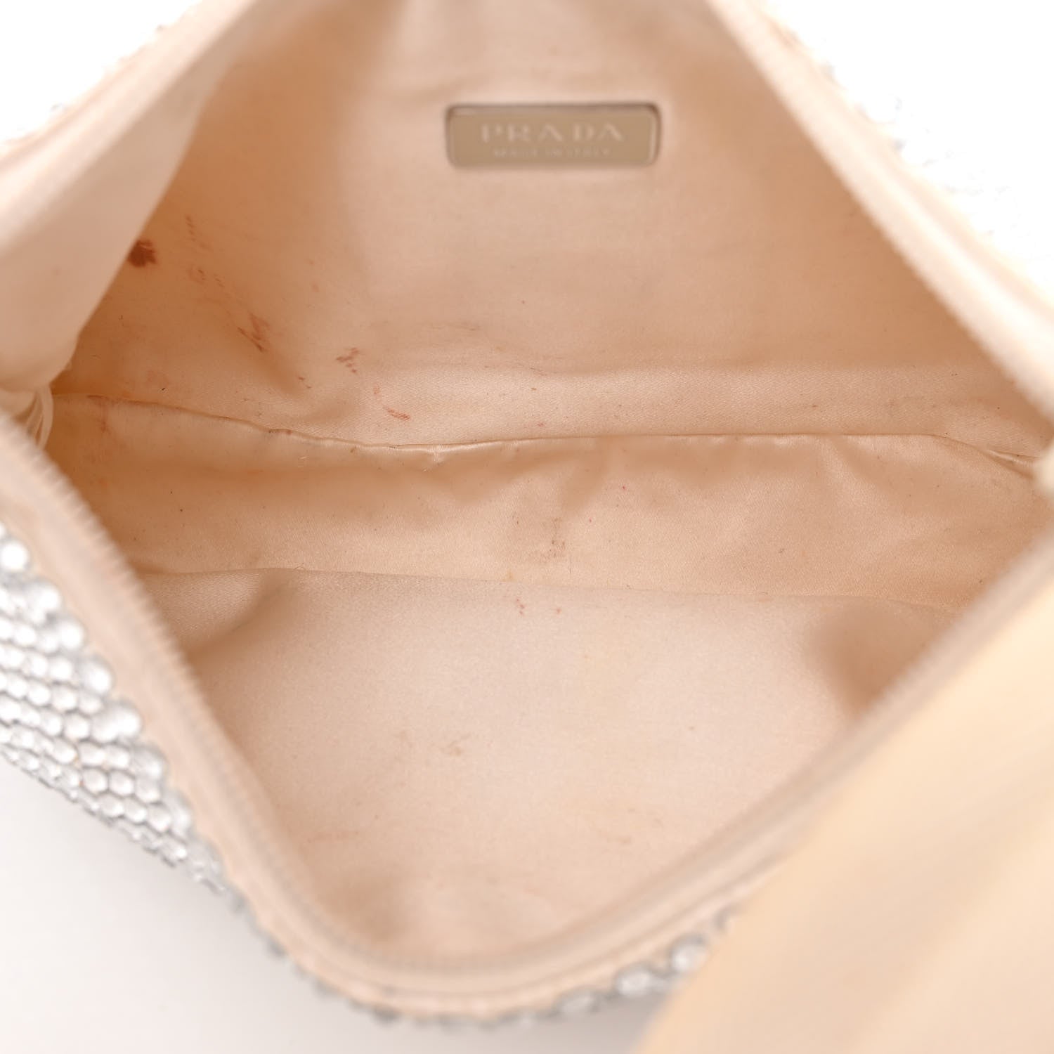 Prada Satin Crystal Mini Re-Edition 2000 Bag White 5 of 14