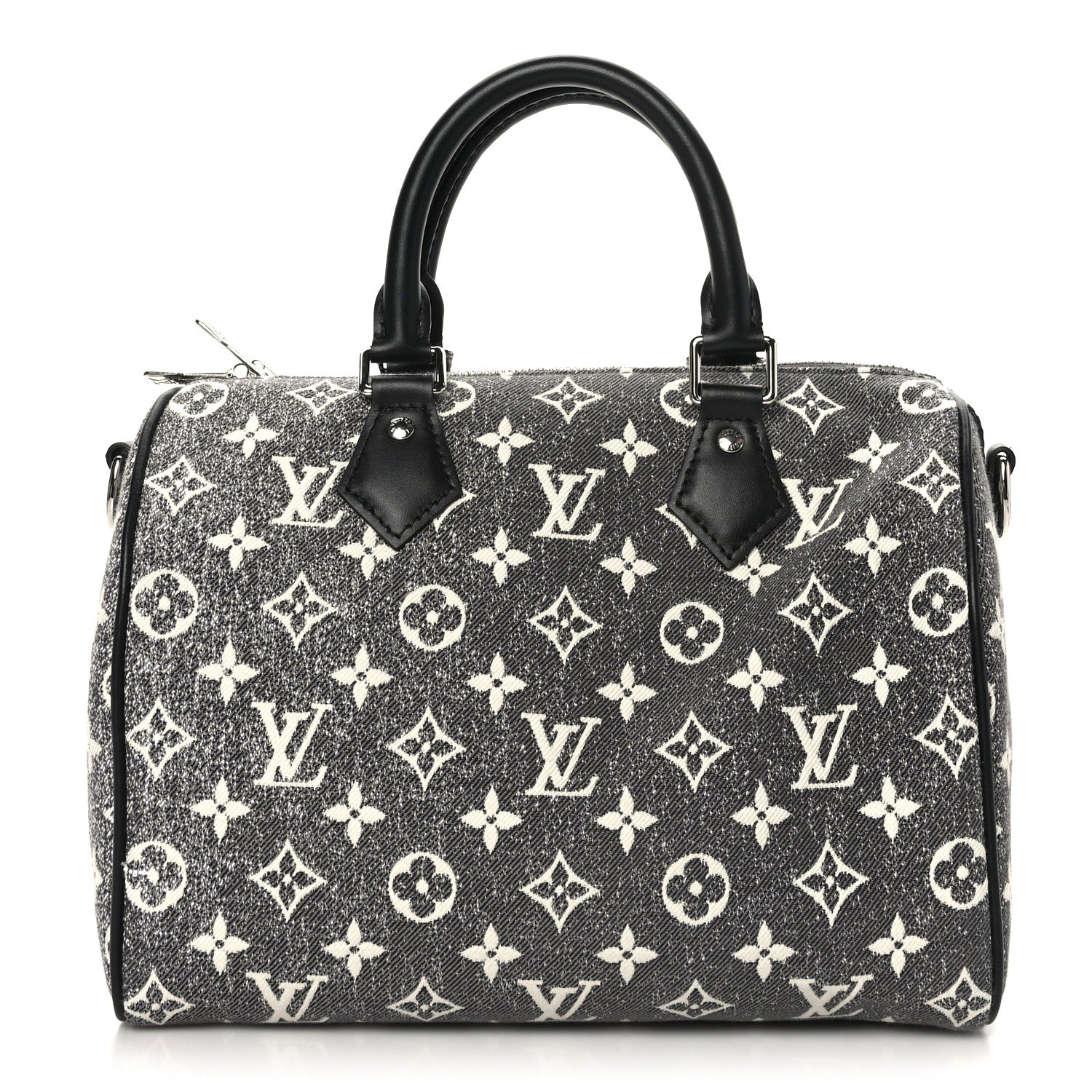 Louis Vuitton Denim Monogram Jacquard Speedy Bandouliere 25 Black 1 of 10