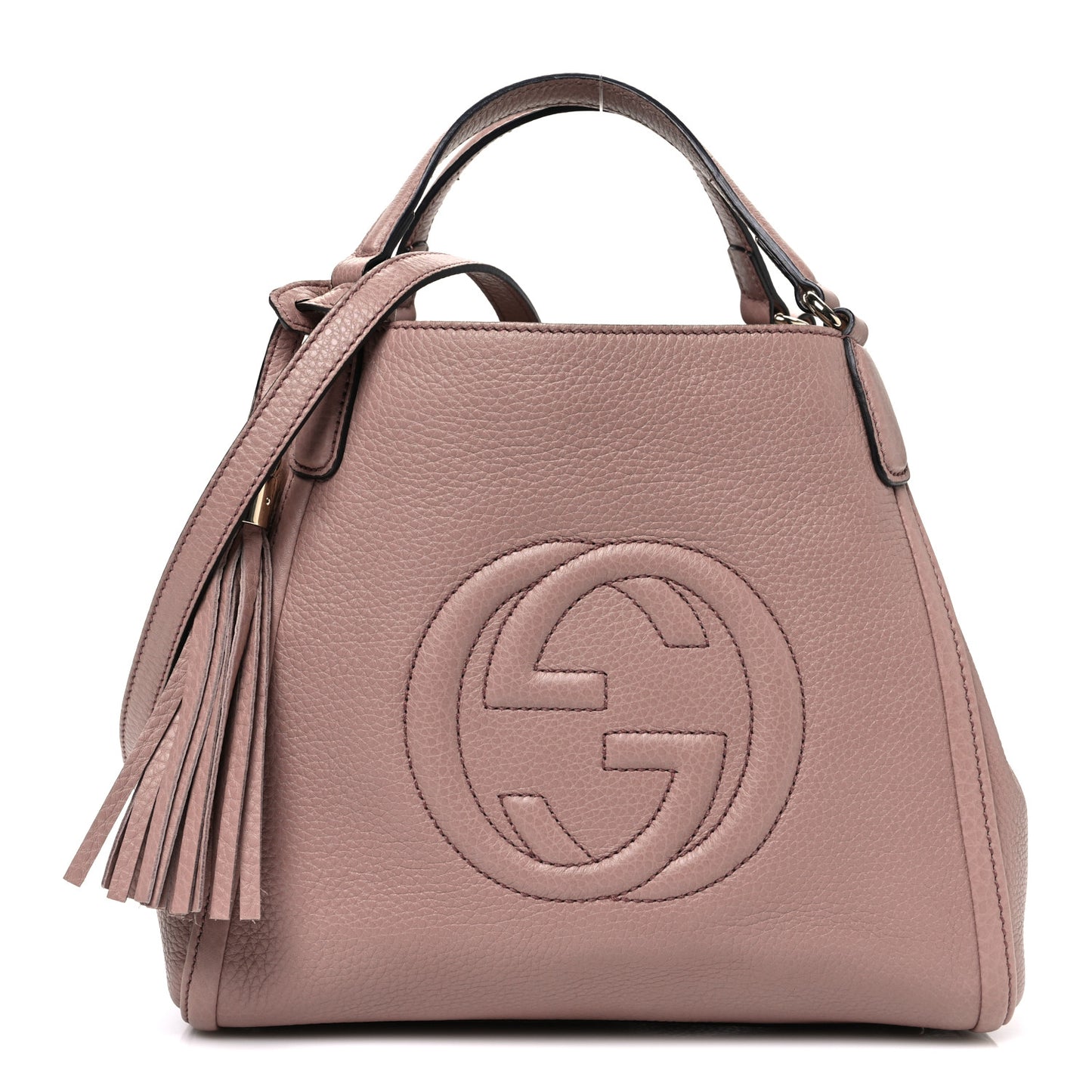 Pebbled Calfskin Small Soho Shoulder Bag Light Pink