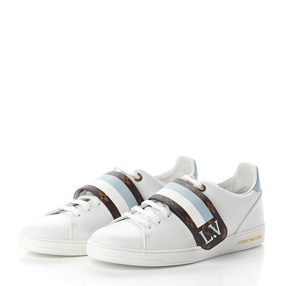Louis Vuitton Calfskin Monogram Striped Frontrow Sneakers 41 White 3 of 8
