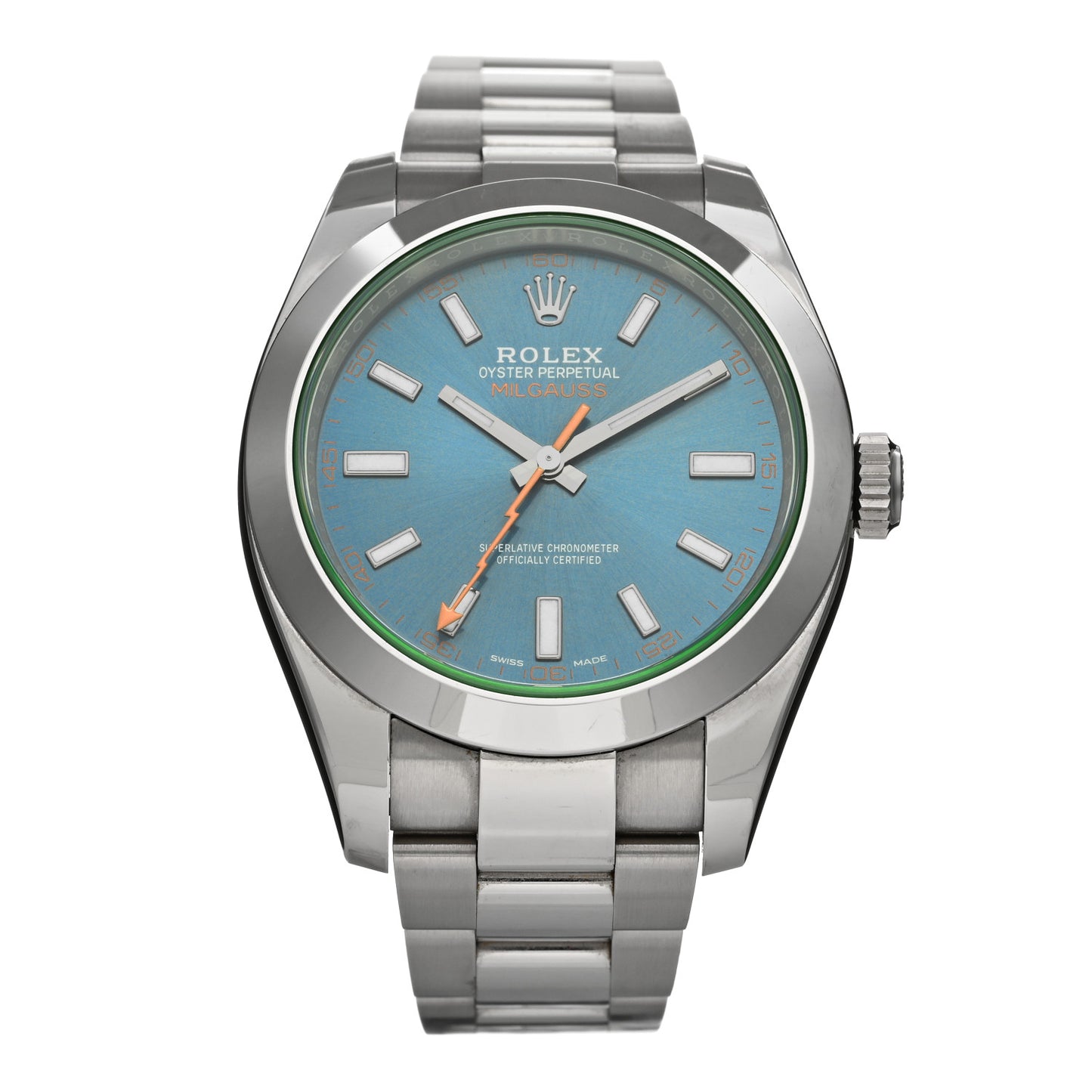 Stainless Steel 40mm Oyster Perpetual Milgauss Watch Z-Blue 116400GV