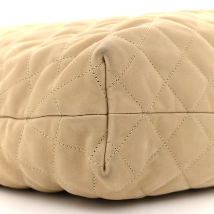 Saint Laurent Nubuck Suede Quilted Maxi Icare Shopping Tote Beige 10 of 14