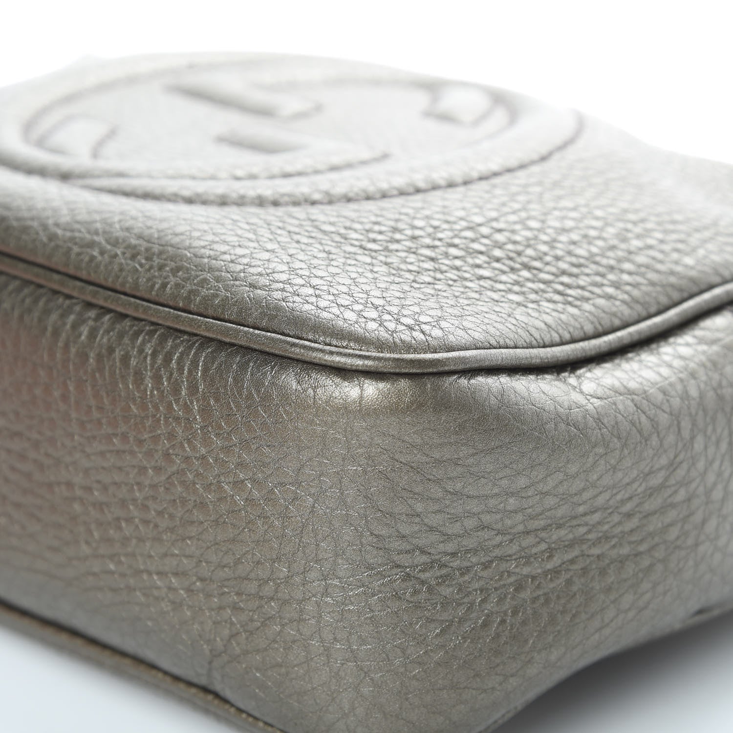 Gucci Metallic Pebbled Calfskin Small Soho Disco Bag Sasso 10 of 12