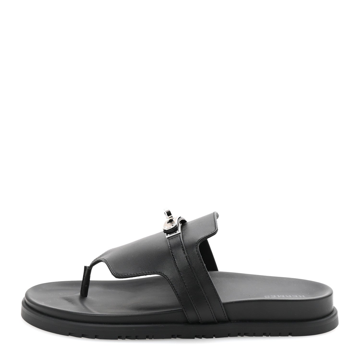 Hermes Calfskin Womens Empire Sandals 40 Black 1 of 10
