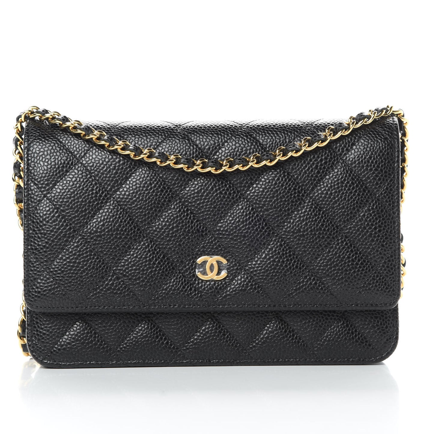 Caviar Quilted Wallet On Chain WOC Black