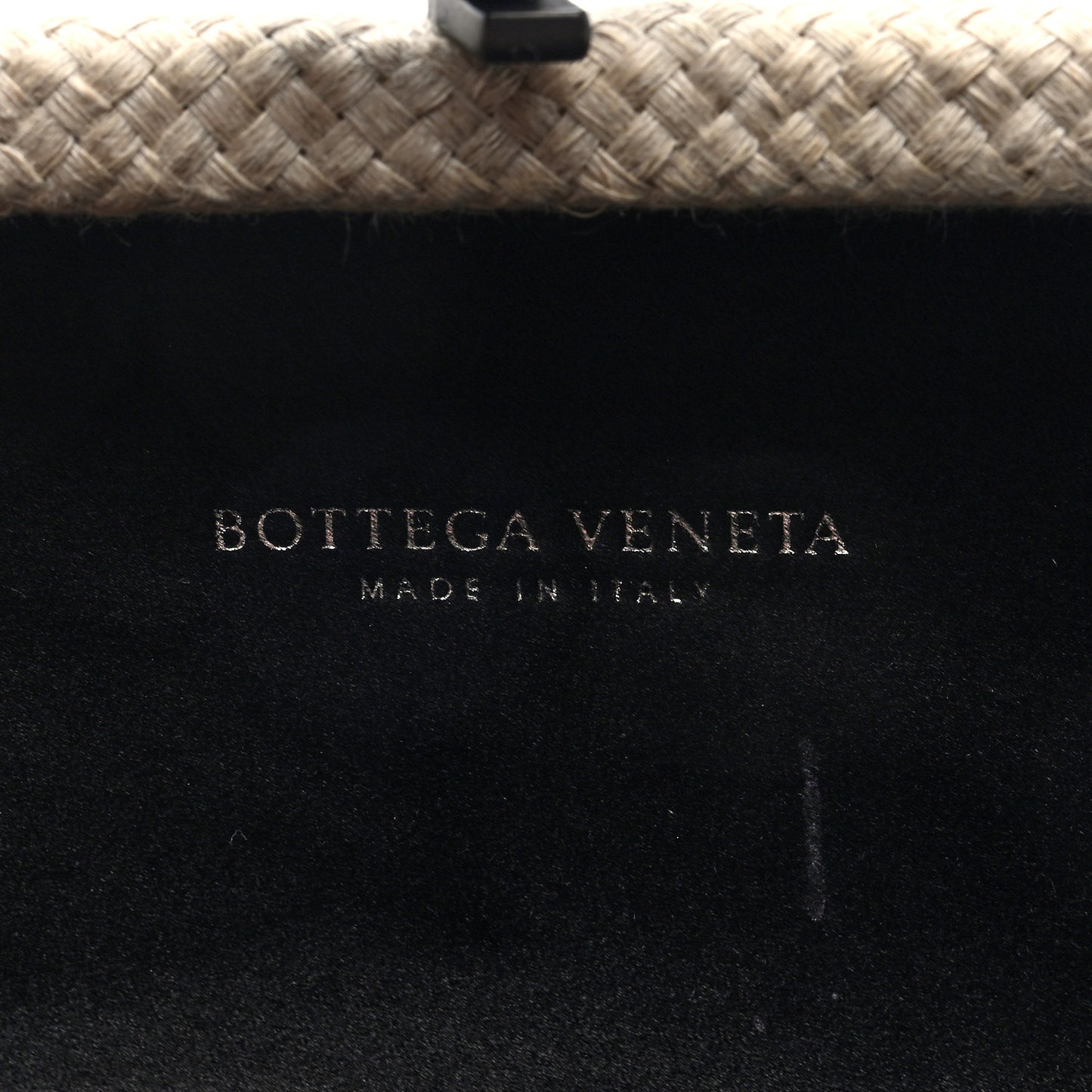 Intrecciato Silk Raffia Knot Clutch Black