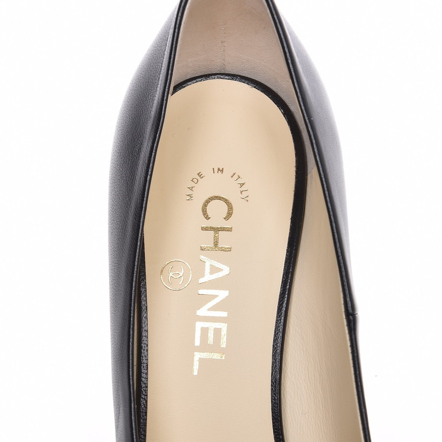 Lambskin Peep Toe CC Pumps 40 Black