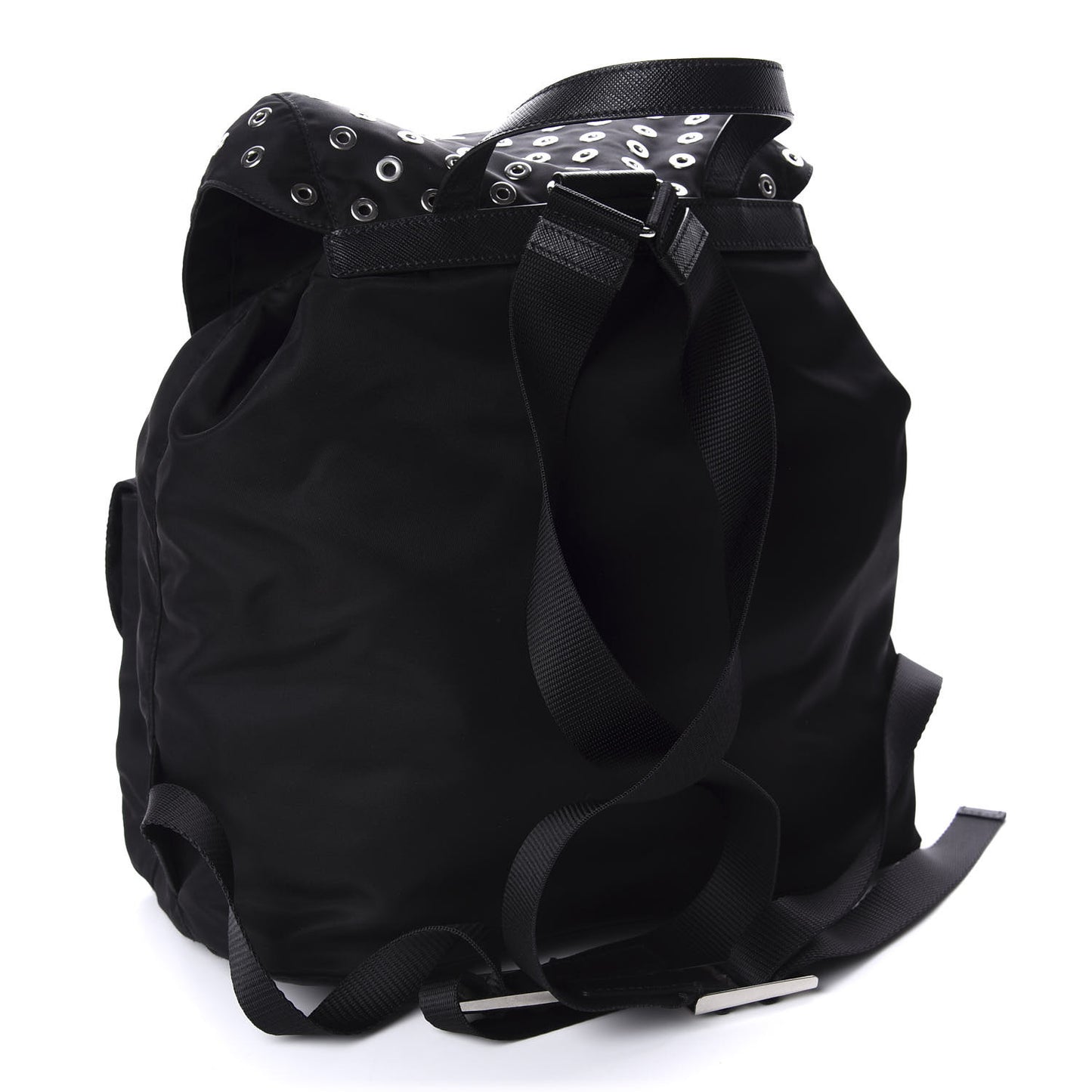 Tessuto Nylon Grommet Backpack Black