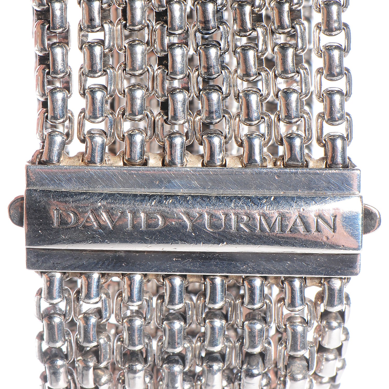 David Yurman Sterling Silver Eight-Row Box Chain Bracelet 6 of 7