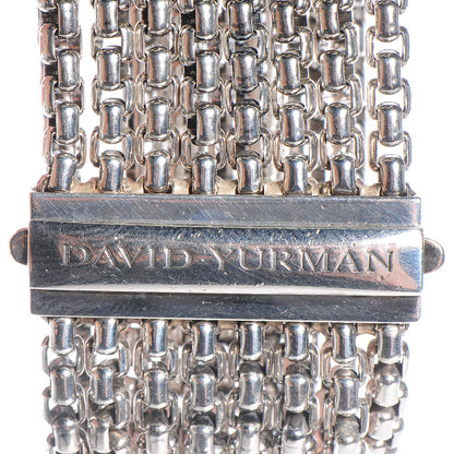 David Yurman Sterling Silver Eight-Row Box Chain Bracelet 6 of 7