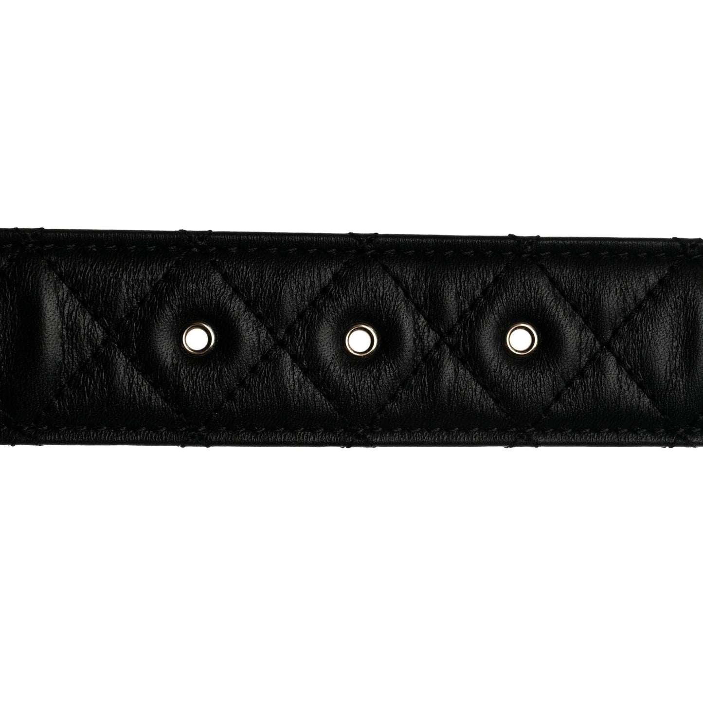 Calfskin Quilted CC Chain Belt 75/30 Black
