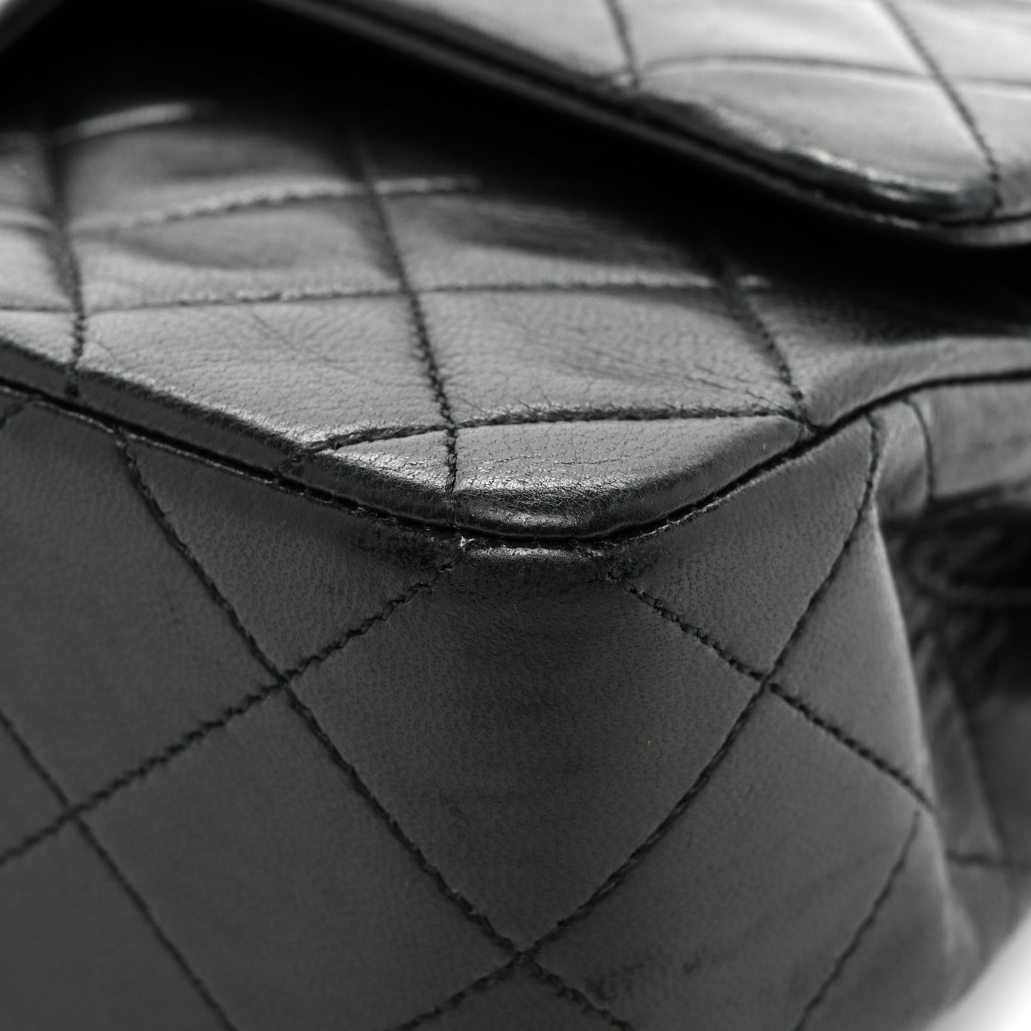 Lambskin Quilted Small Double Flap Black