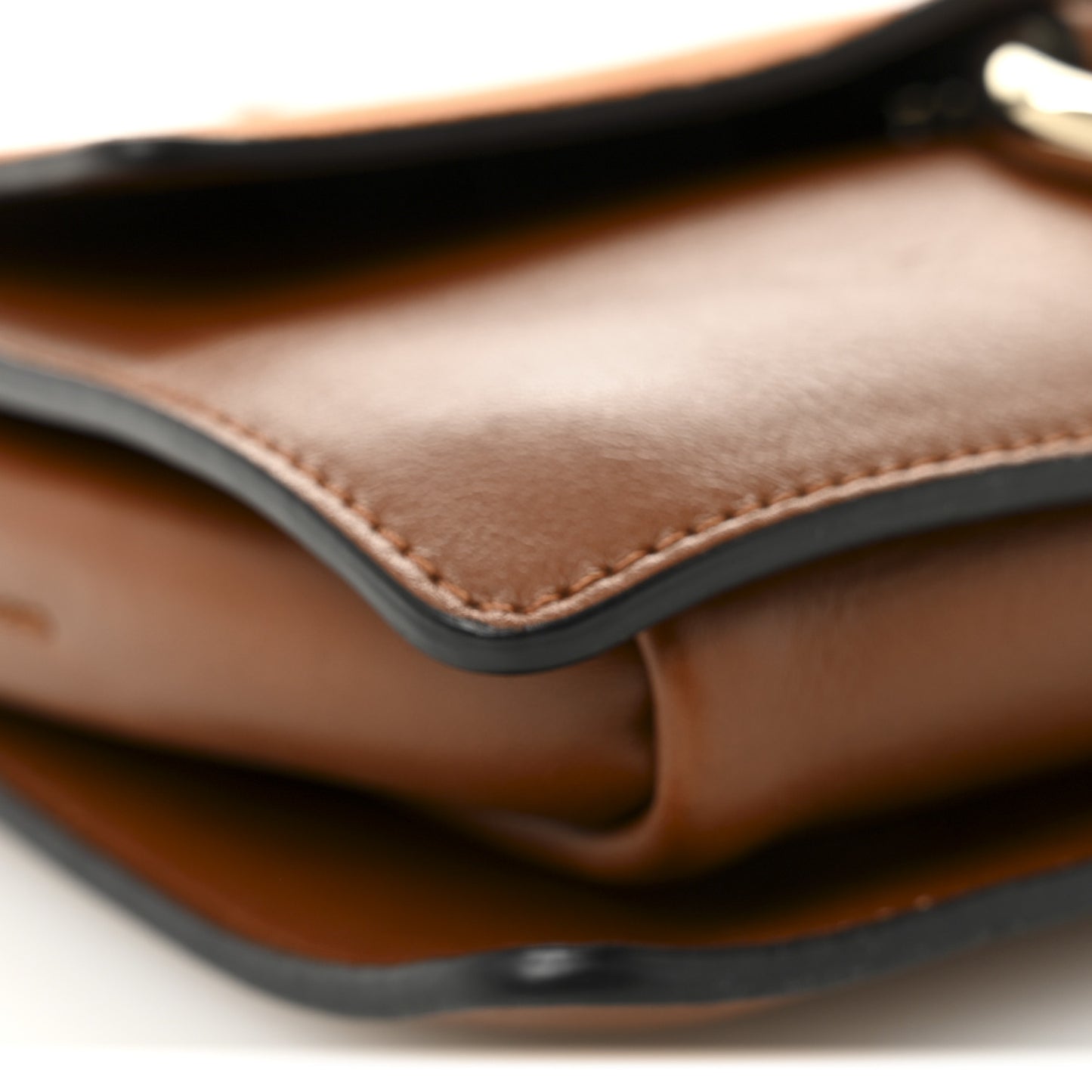 Suede Calfskin Small Faye Shoulder Bag Tobacco