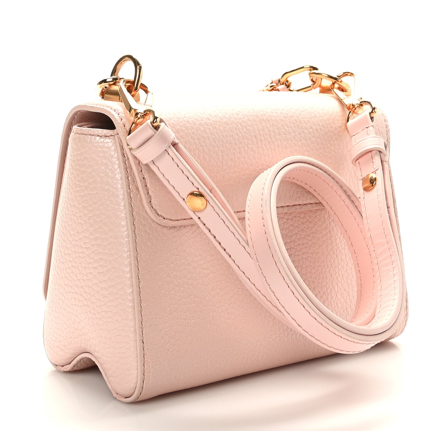 Iridescent Grained Calfskin Summer Splash Twist PM Pink