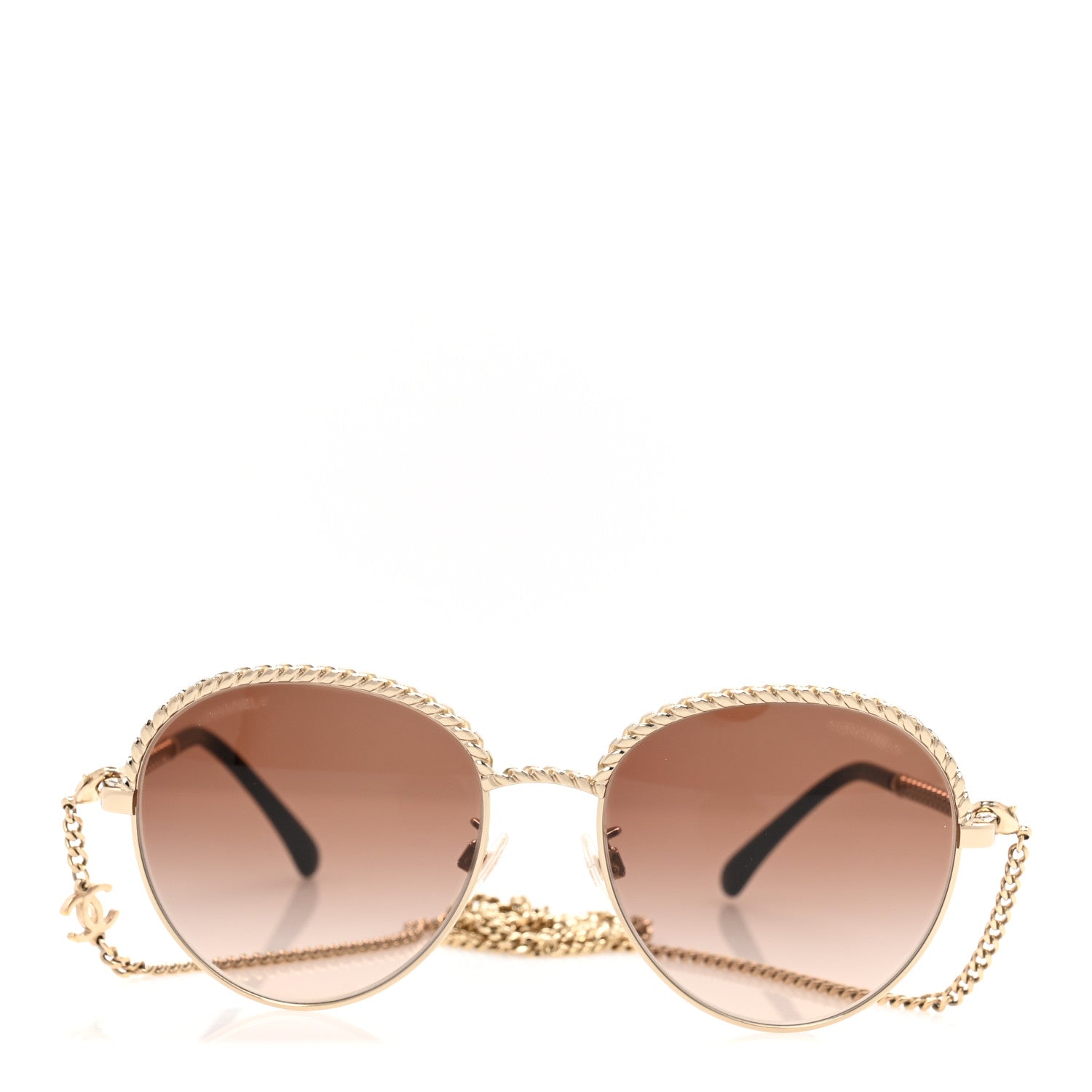 Chanel Metal Chain Round Pantos Sunglasses 4242 Brown 2 of 7