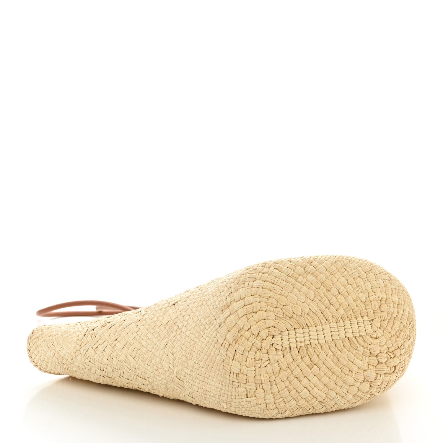 Loewe Calfskin Raffia Paulas Ibiza Small Anagram Basket Tote Bag Natural Tan 4 of 10