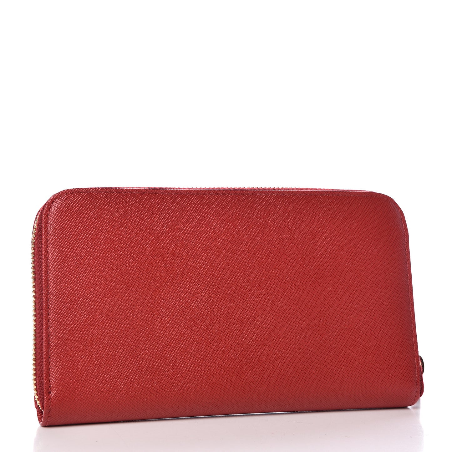 Saffiano Fiocco Bow Zip Around Wallet Fuoco