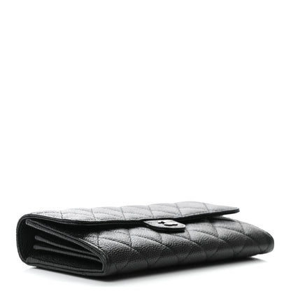 Chanel Caviar Quilted Large Gusset Flap Wallet Black 4 of 9