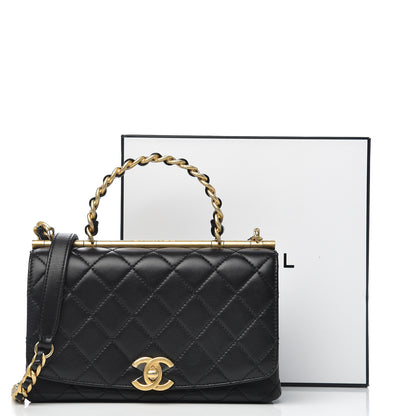 Chanel Lambskin Quilted La Parisienne Top Handle Flap Black 12 of 12