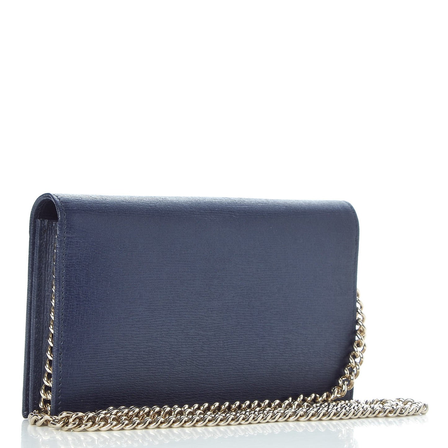 Textured Calfskin Medium Betty Chain Wallet Blue