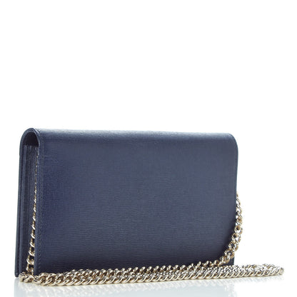Gucci Textured Calfskin Medium Betty Chain Wallet Blue 4 of 9