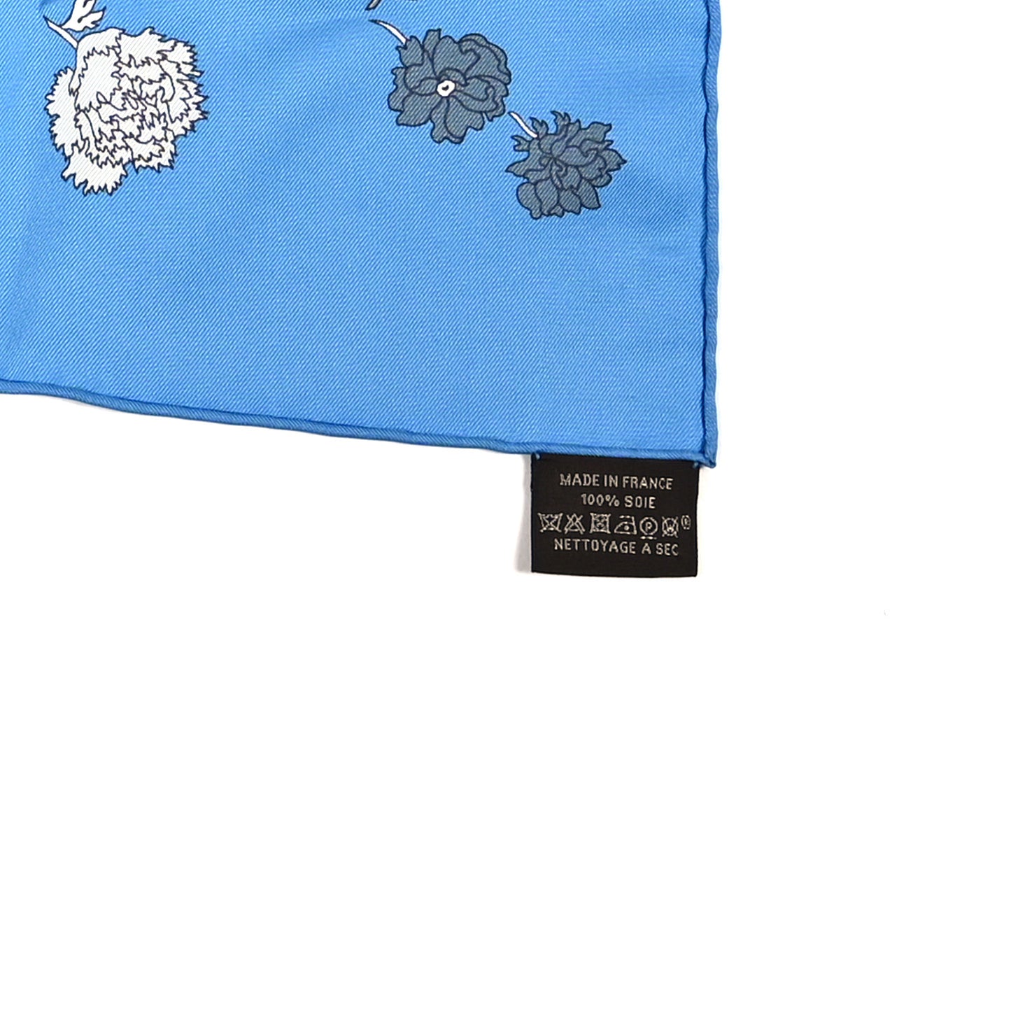 Silk Robe Legere Scarf 90 Bleu Azure Ocre Roux