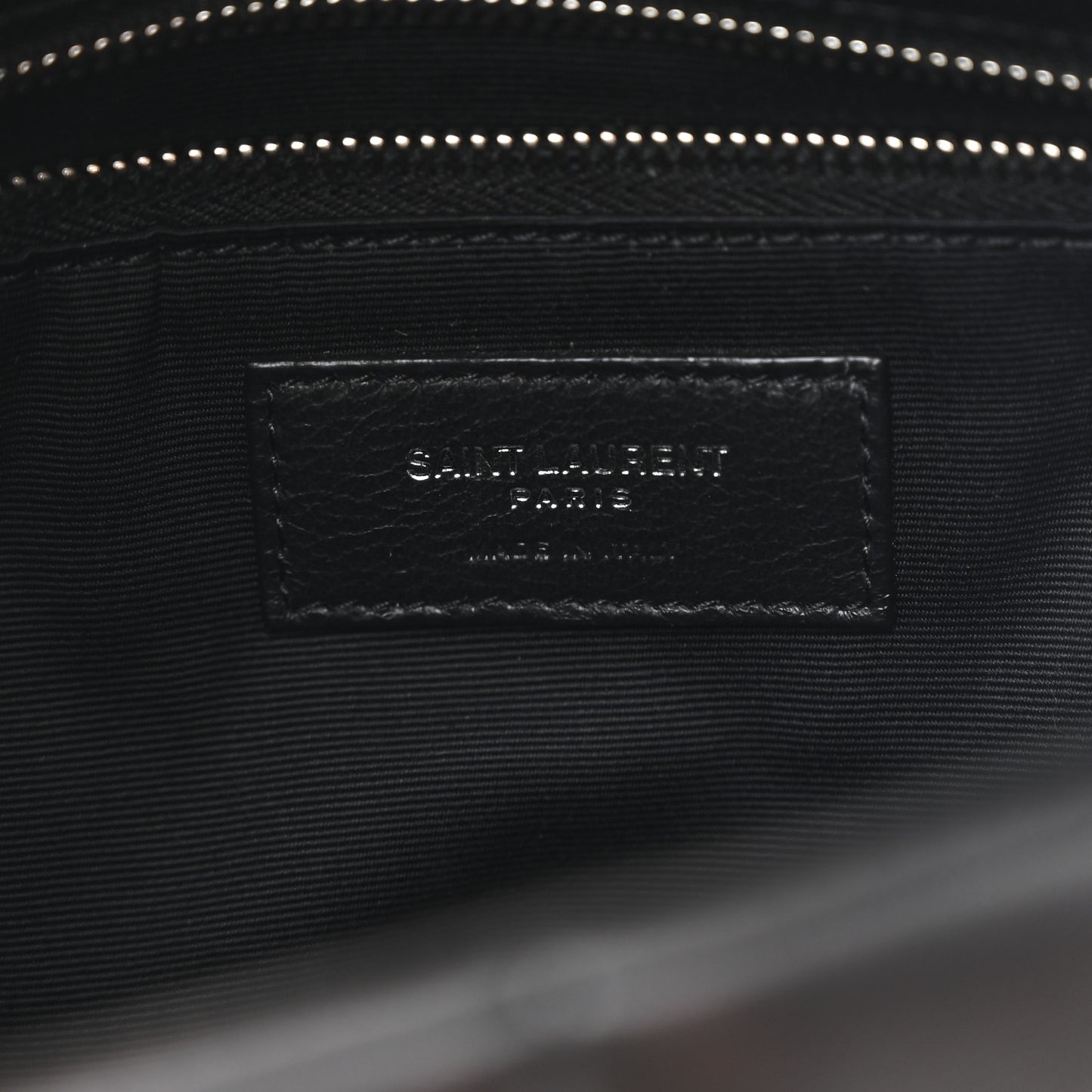 Lambskin Quilted Small Loulou Puffer Monogram Chain Satchel Black
