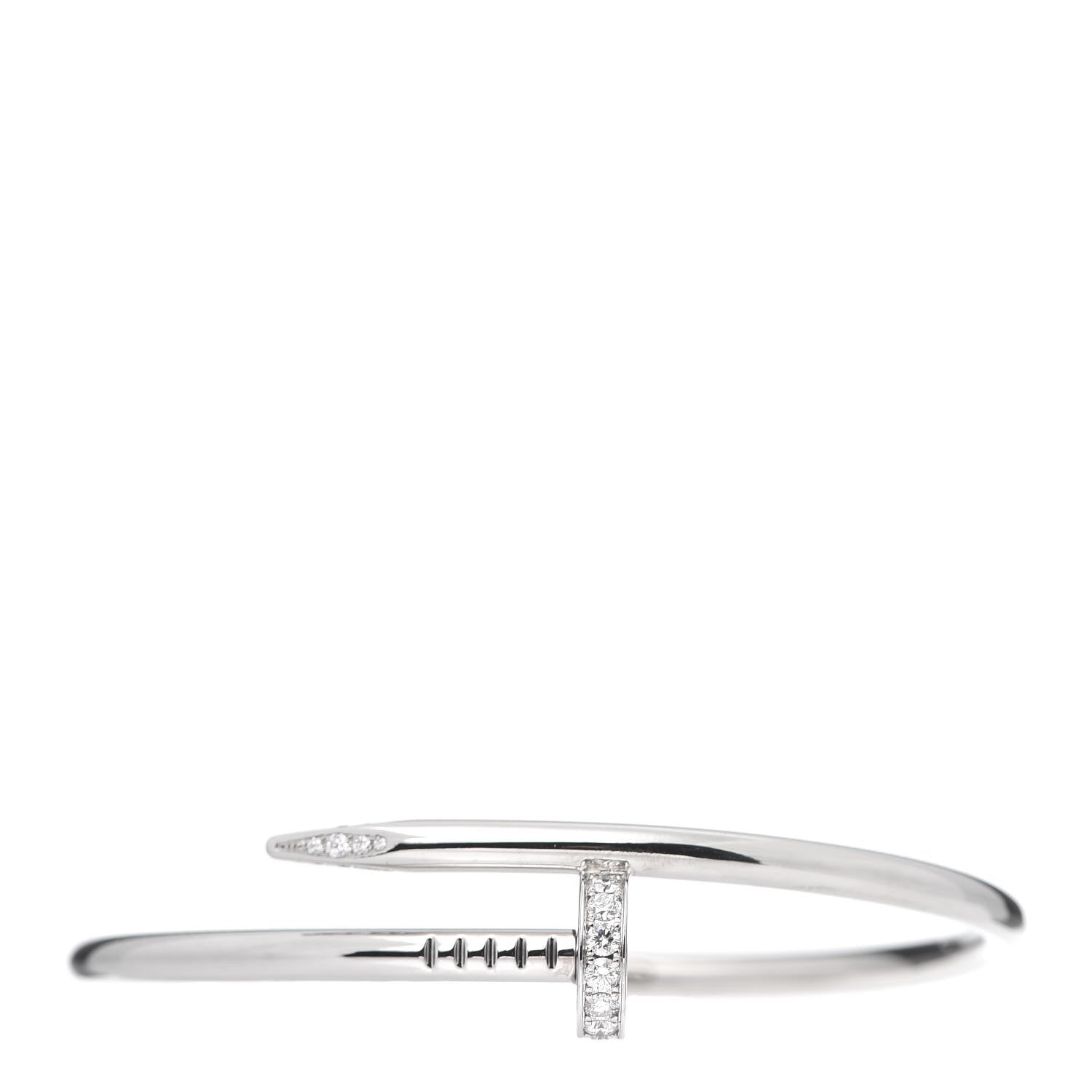 Cartier 18K White Gold Diamond Juste Un Clou Bracelet 17 1 of 5