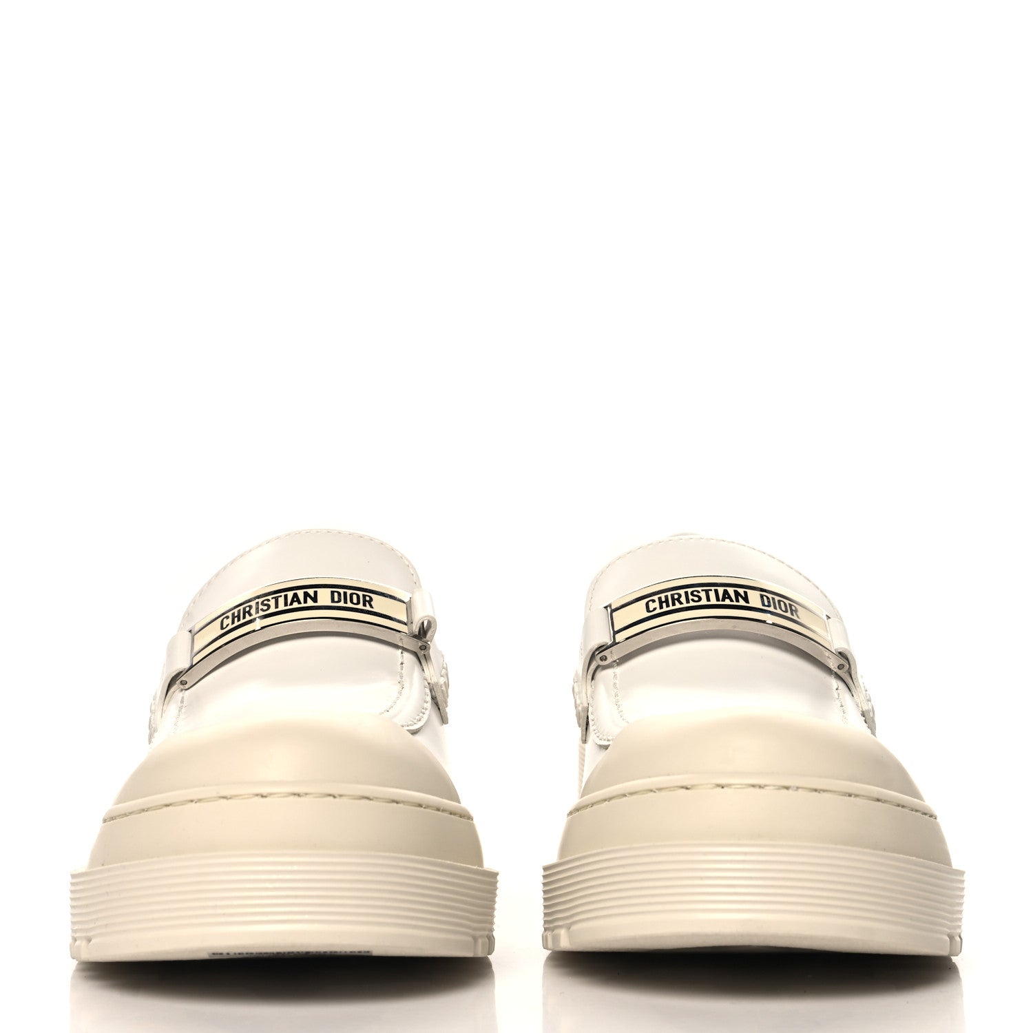 Christian Dior Brushed Calfskin Dior Code Lug Sole Platform 35mm Loafers 37 White 3 of 9