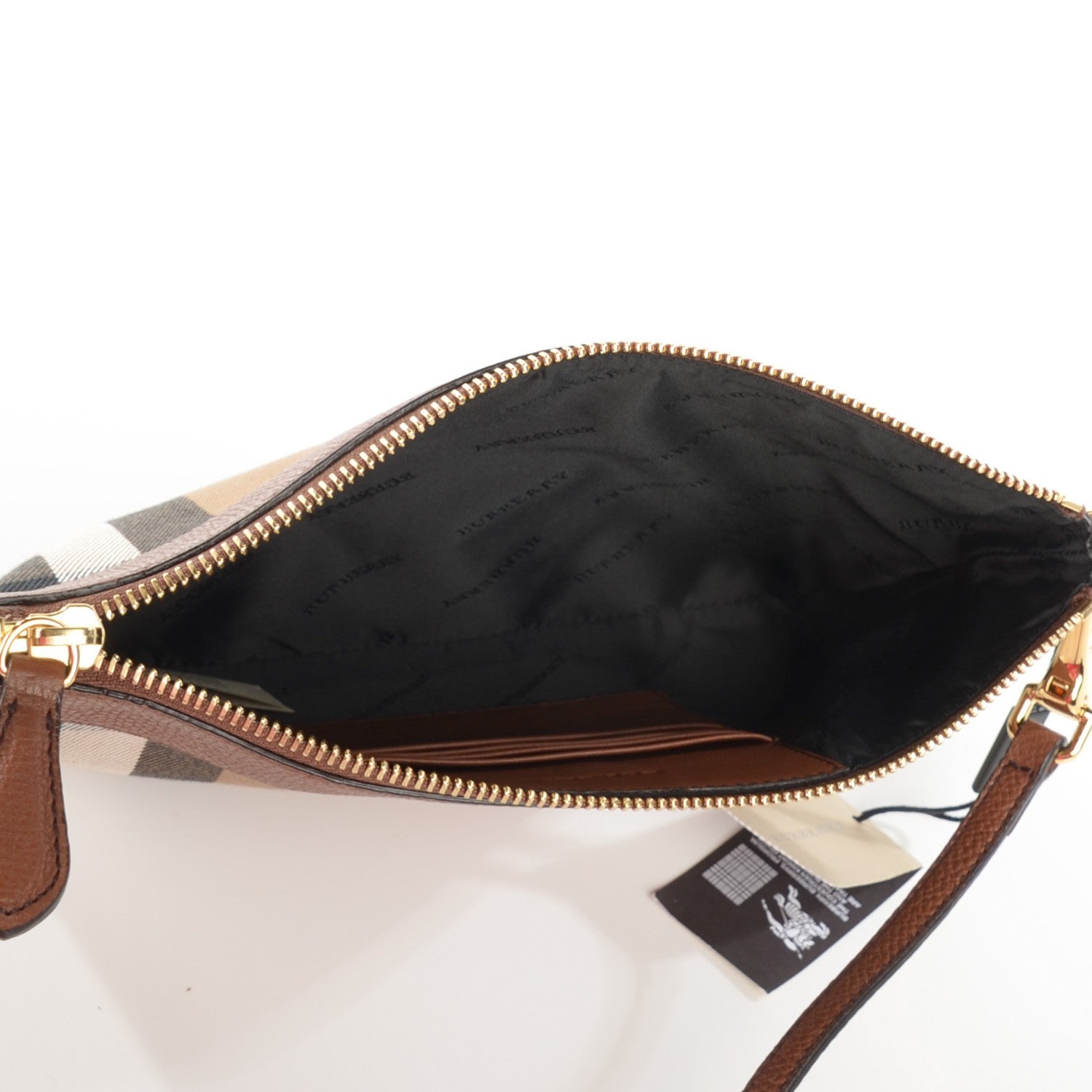 Burberry House Check Derby Peyton Crossbody Clutch Bag Tan 5 of 12