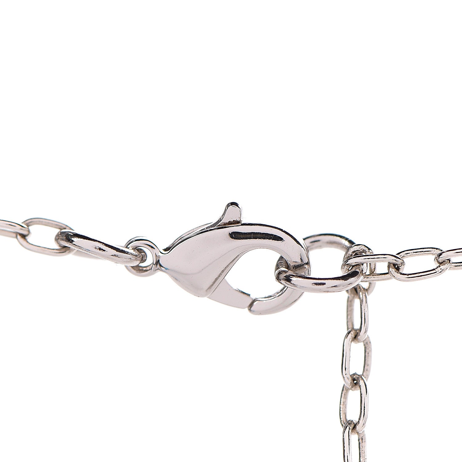 Christian Dior Pearl Crystal Bow Charm Necklace Silver Black 3 of 3