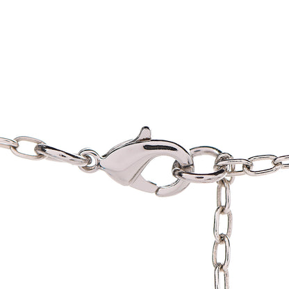 Christian Dior Pearl Crystal Bow Charm Necklace Silver Black 3 of 3