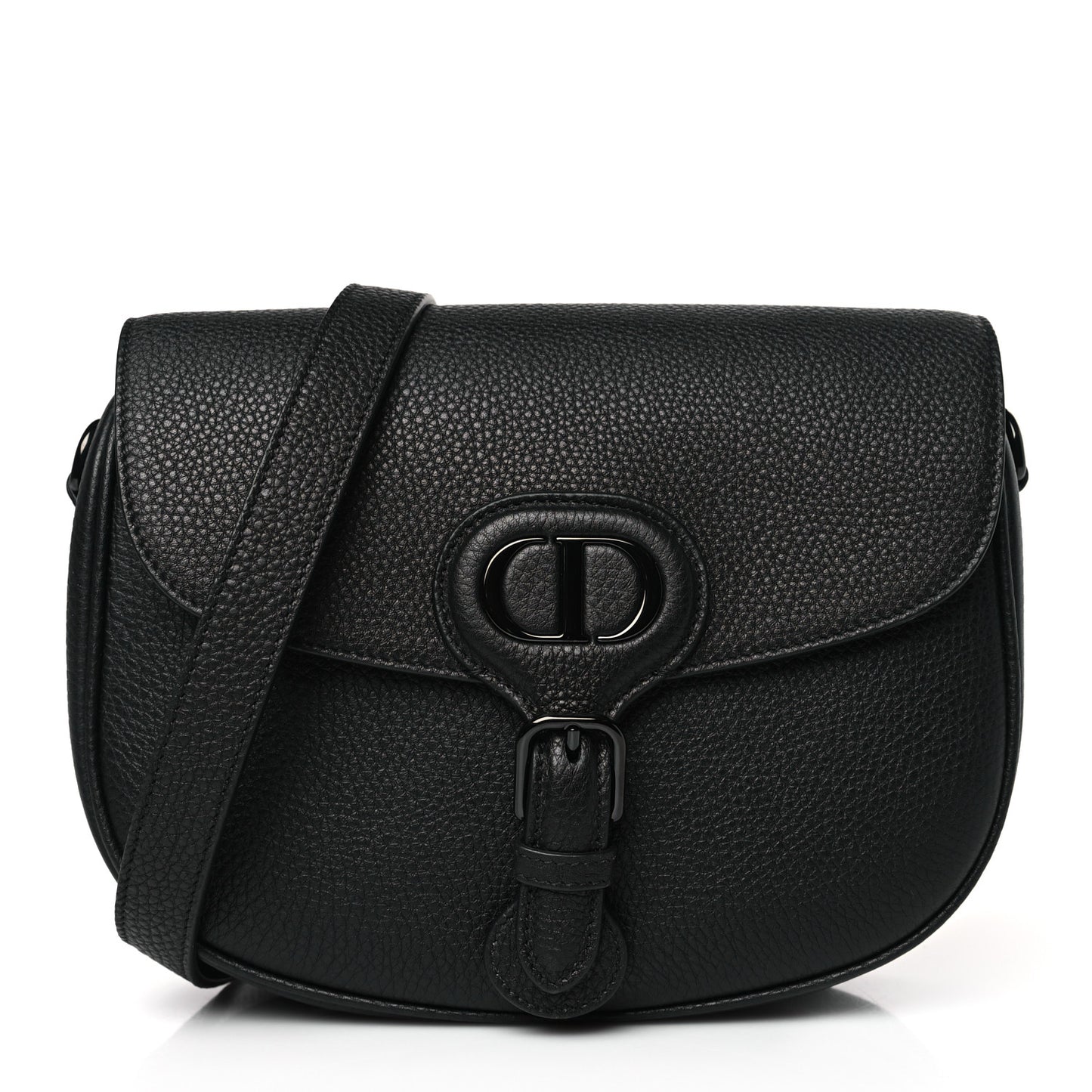 Grained Calfskin Medium Bobby Flap Black