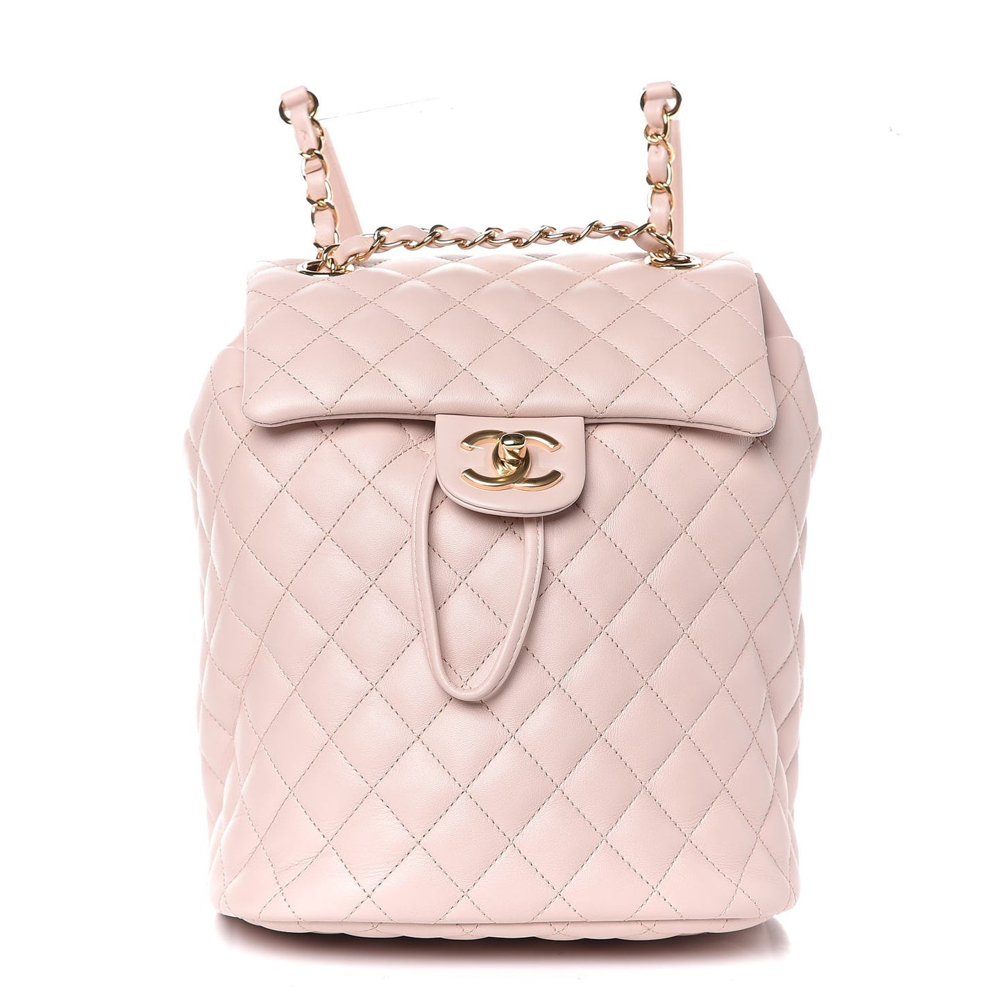 Calfskin Quilted Small Urban Spirit Backpack Beige