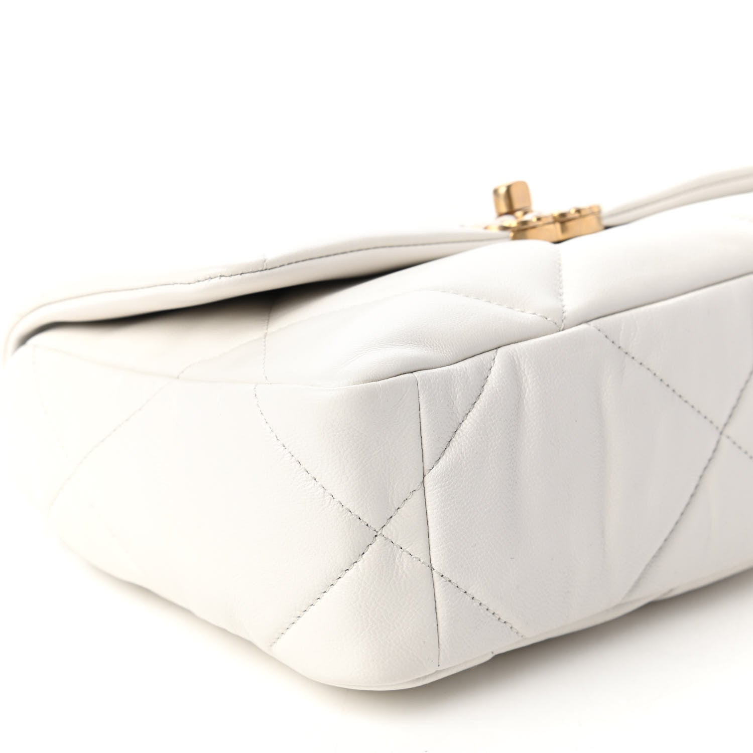Chanel Goatskin Quilted Medium Chanel 19 Flap White 6 of 10